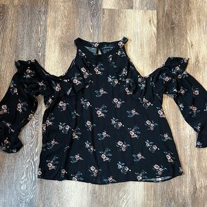 American Eagle boho floral cold shoulder top‎ XL